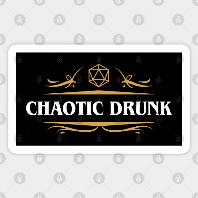 Chaotic Drunk Alignment Tabletop RPG Gaming Magnet by pixeptional